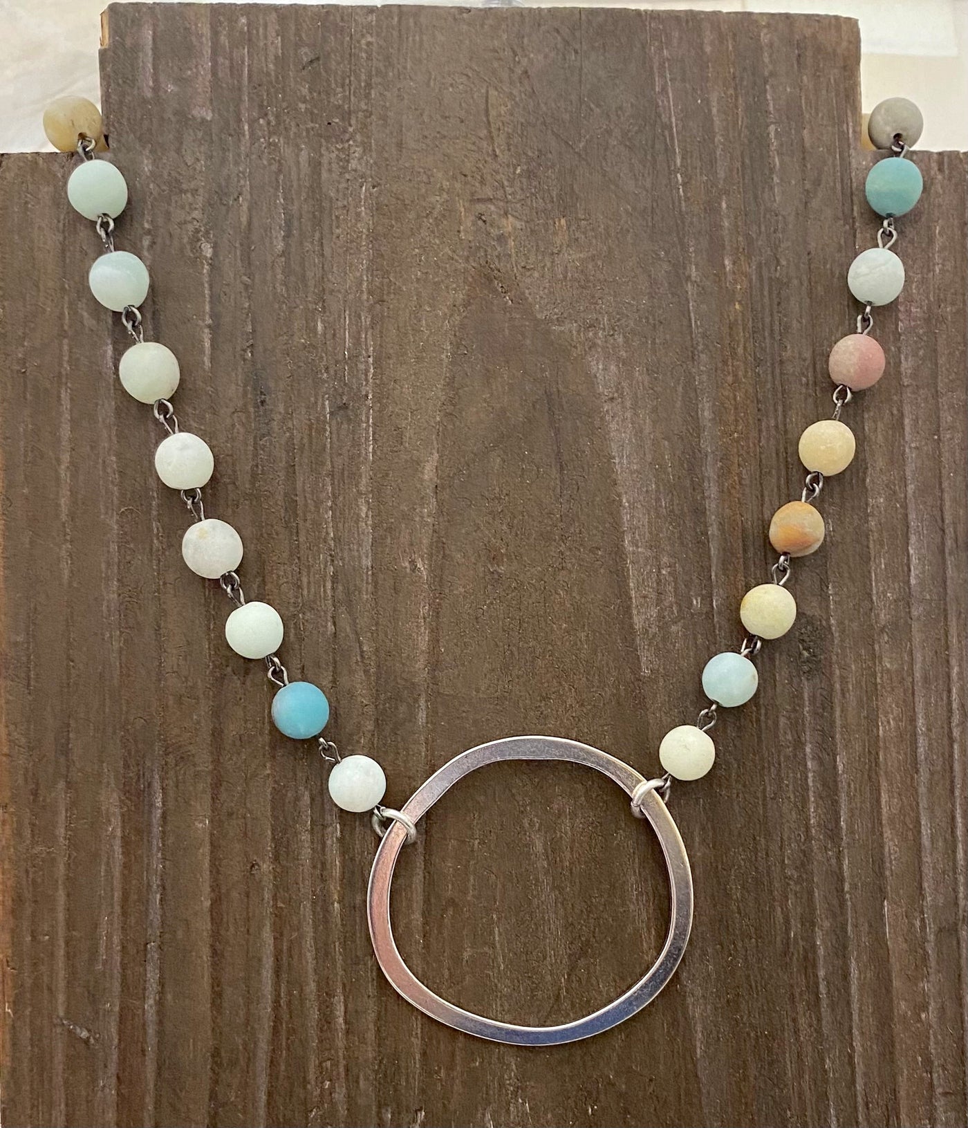 Sunny Natural Bead and Circle Necklace