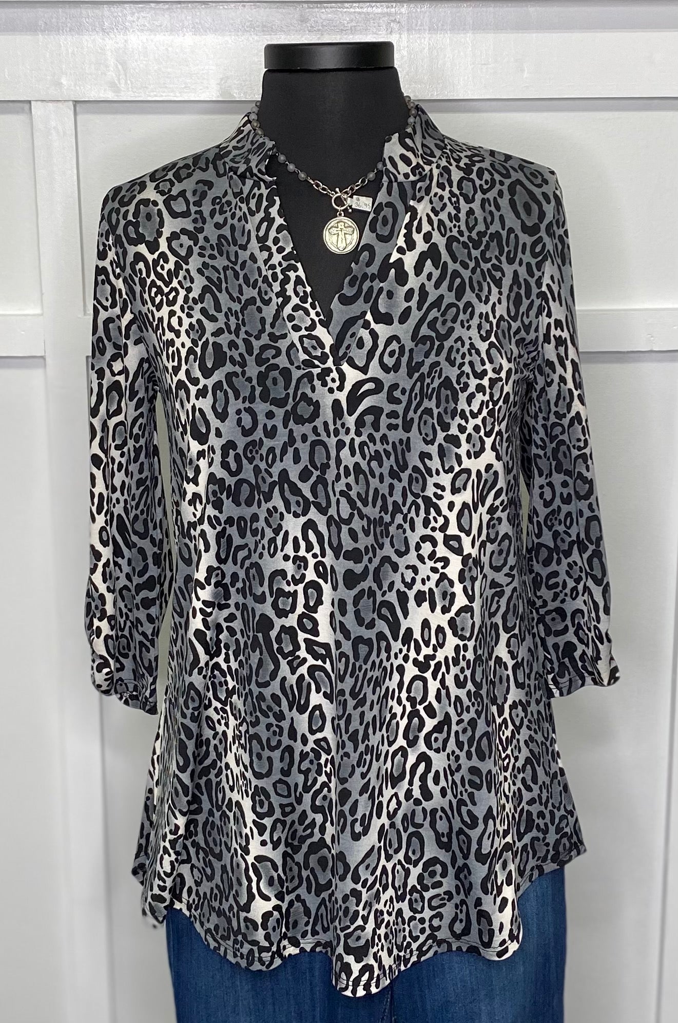 Melissa  Print 3/4 Sleeve Tunic Top