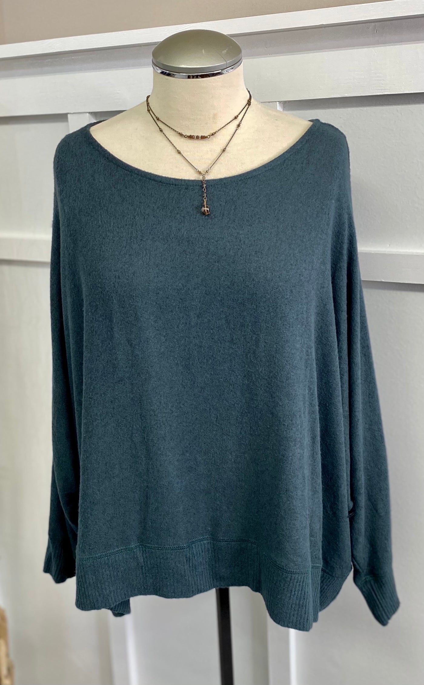 Brushed Knit Dolman Sleeve Top