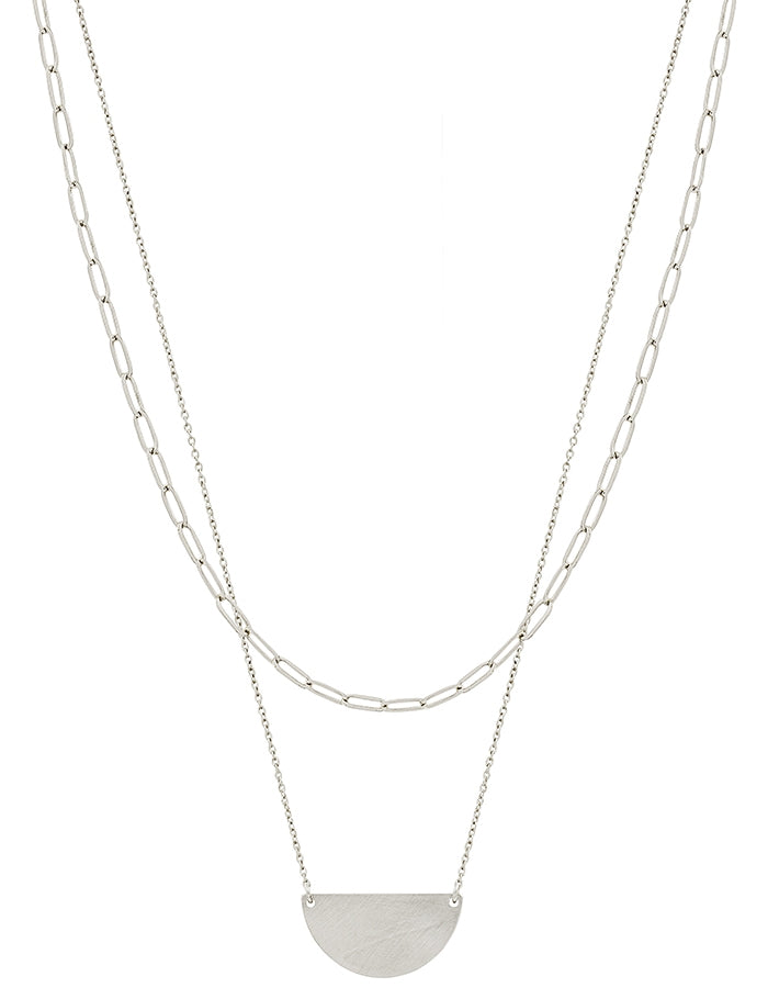 Hilda Layered Half Moon Necklace