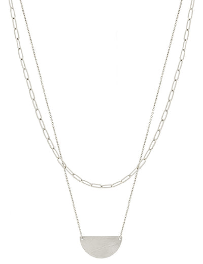 Hilda Layered Half Moon Necklace