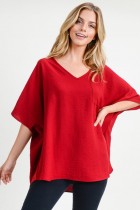 Lila Basic V Neck Short Sleeve Top