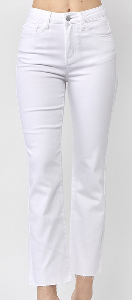 Molly Mid Rise Straight White Jeans