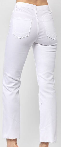 Molly Mid Rise Straight White Jeans