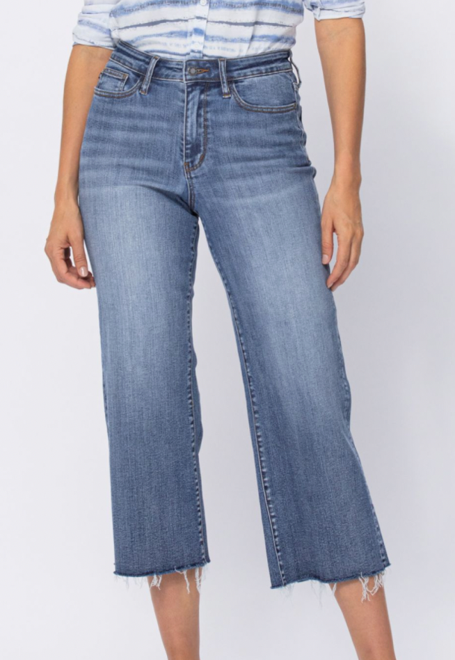 Trell Wide Leg Jean Capris