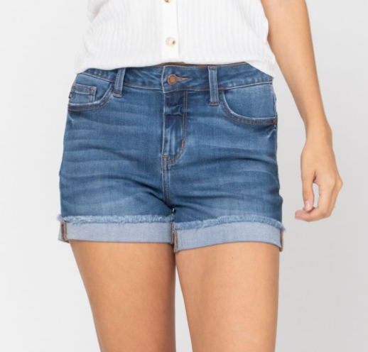 Cuffed High Waisted Shorts