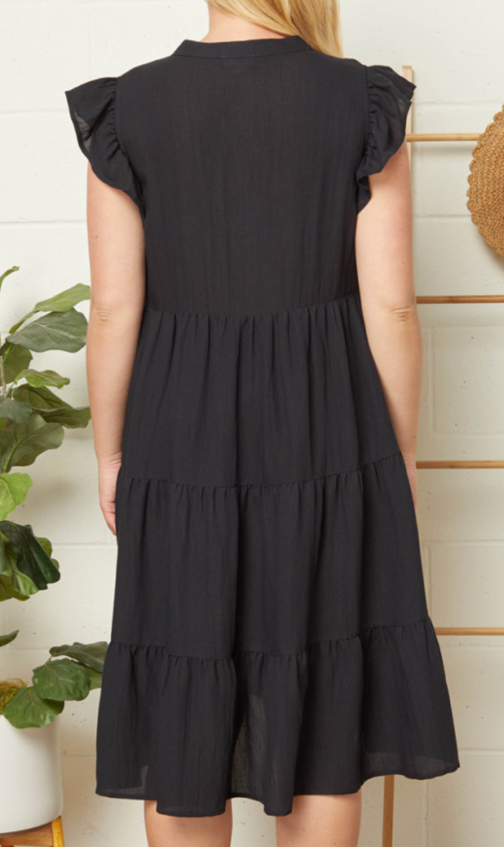 Belle Flutter Sleeve Plus Size Dress