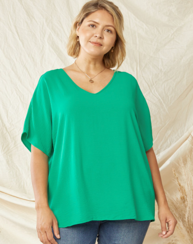 Lizzy V Neck Plus Size Top