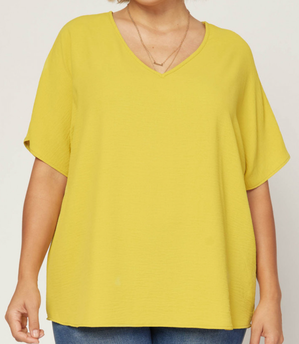 Lizzy V Neck Plus Size Top