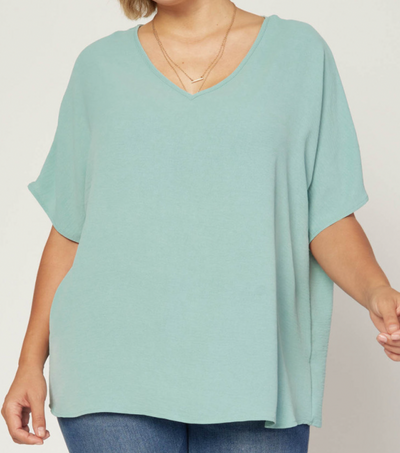 Lizzy V Neck Plus Size Top