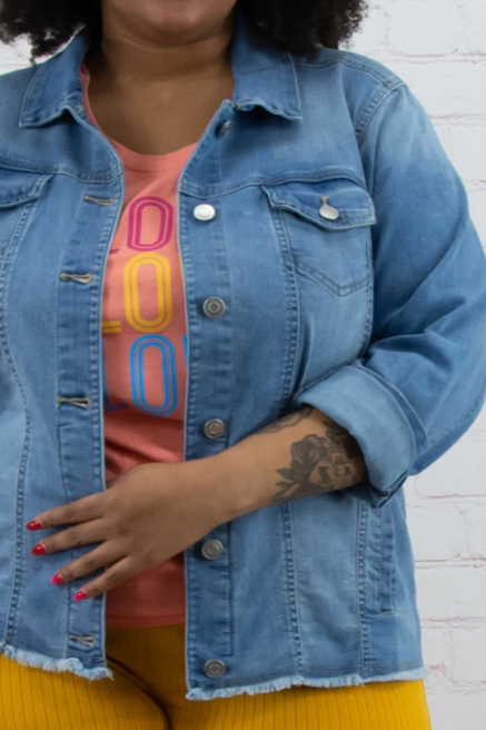 Angie Frayed Denim Jacket