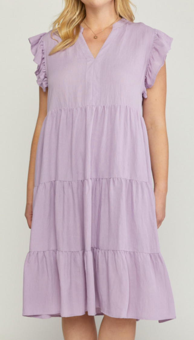 Belle Flutter Sleeve Plus Size Dress