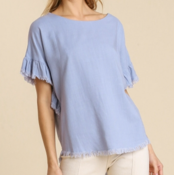 Niki Ruffle Short Sleeve Top