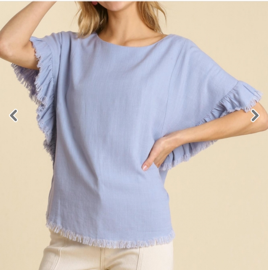 Niki Ruffle Short Sleeve Top