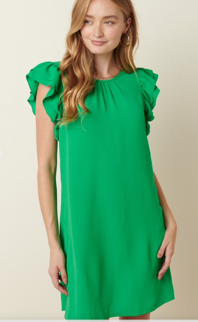 Emily Ruffle Sleeve Dress