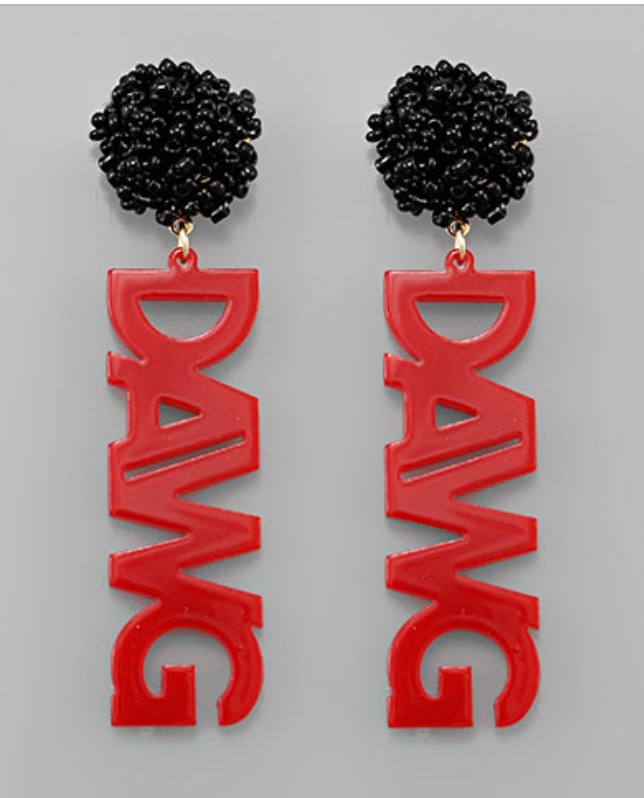 GA Dawg Acrylic Earrings