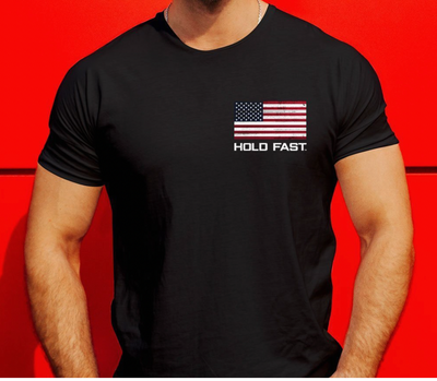 Hold Fast USA Flag T Shirt