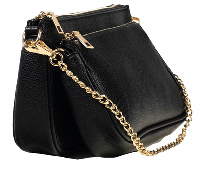 Alex Faux Pebble Leather Double Bag Purse