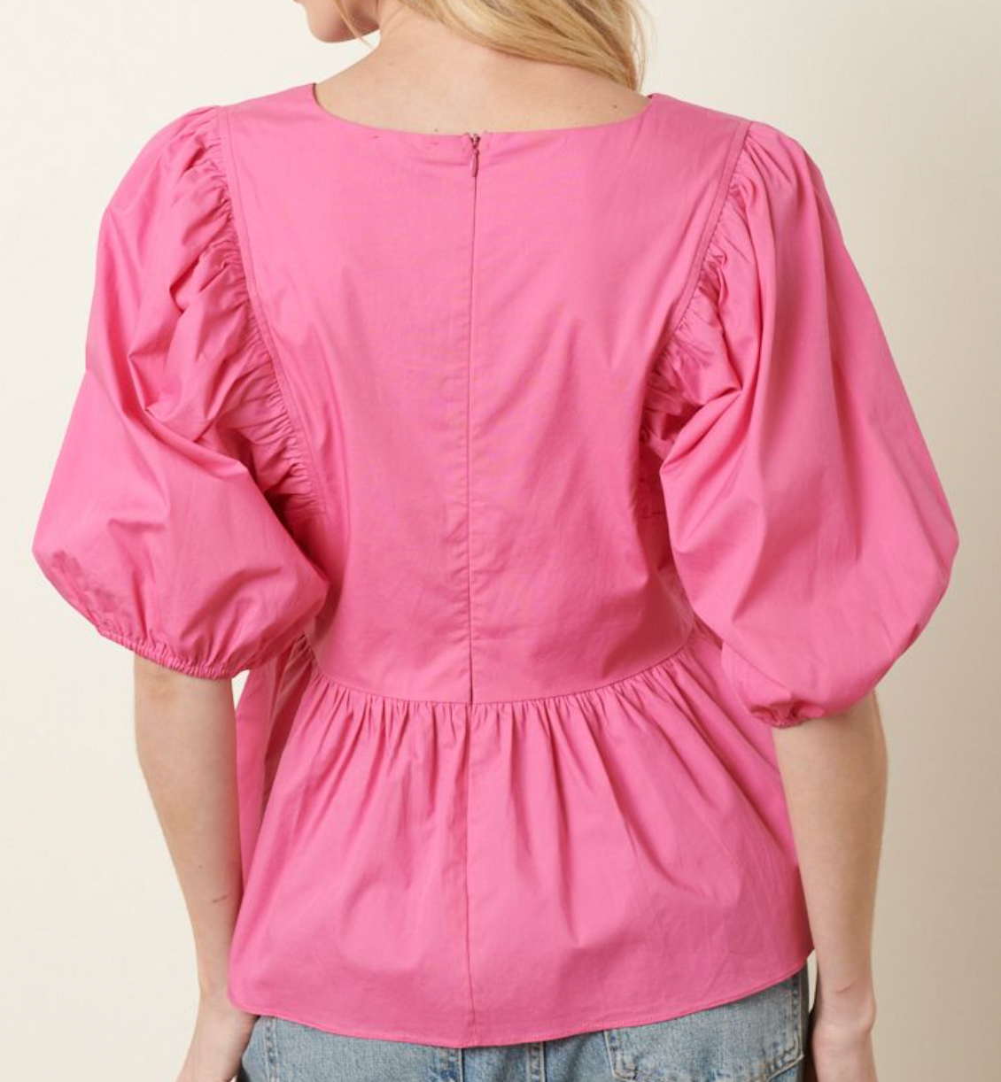 Marty V Neck Poplin Top