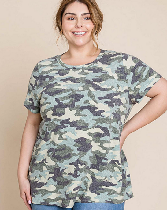 Jonna Camo Plus Size Top