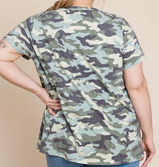 Jonna Camo Plus Size Top