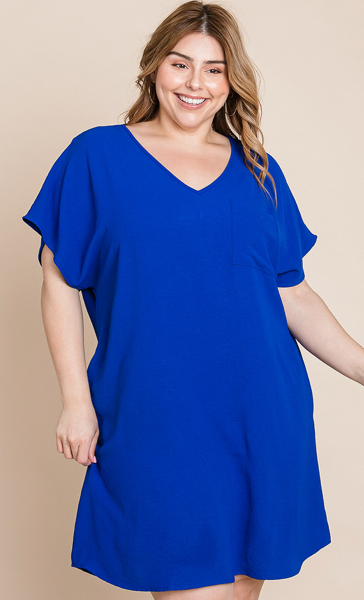 Mel V Neck Plus Size Dress