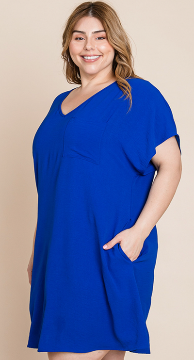 Mel V Neck Plus Size Dress