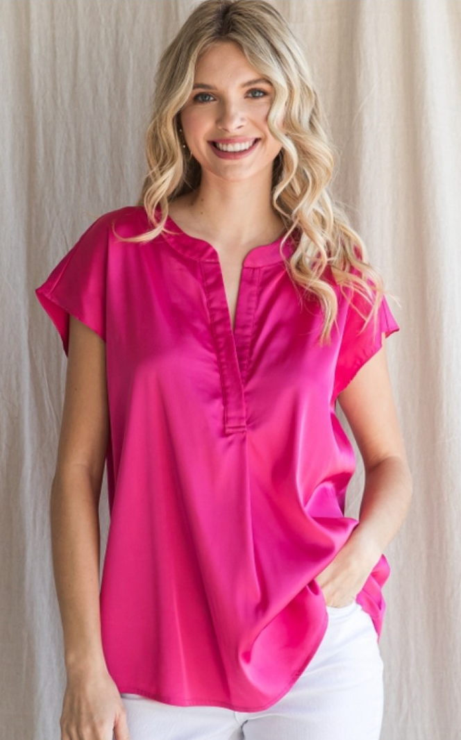 Piper Short Sleeve Satin Top