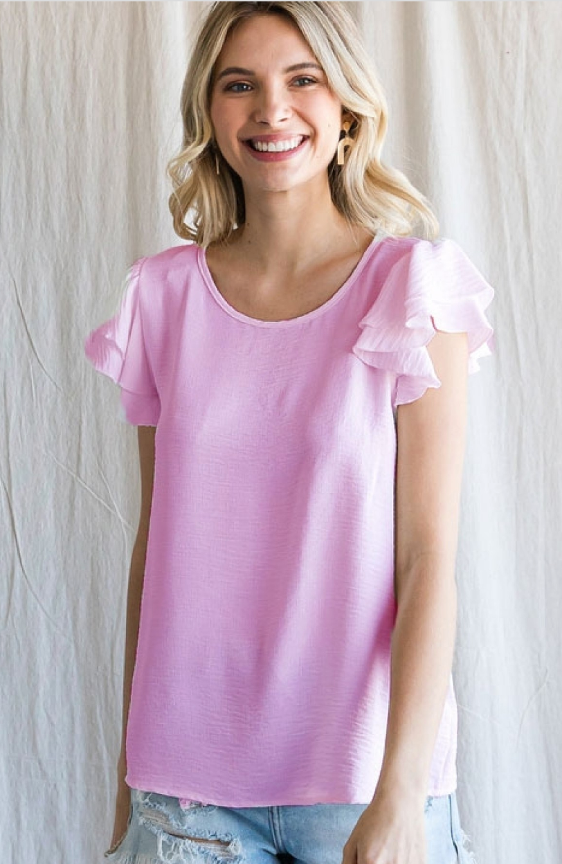 Jessie Ruffle Sleeve Top