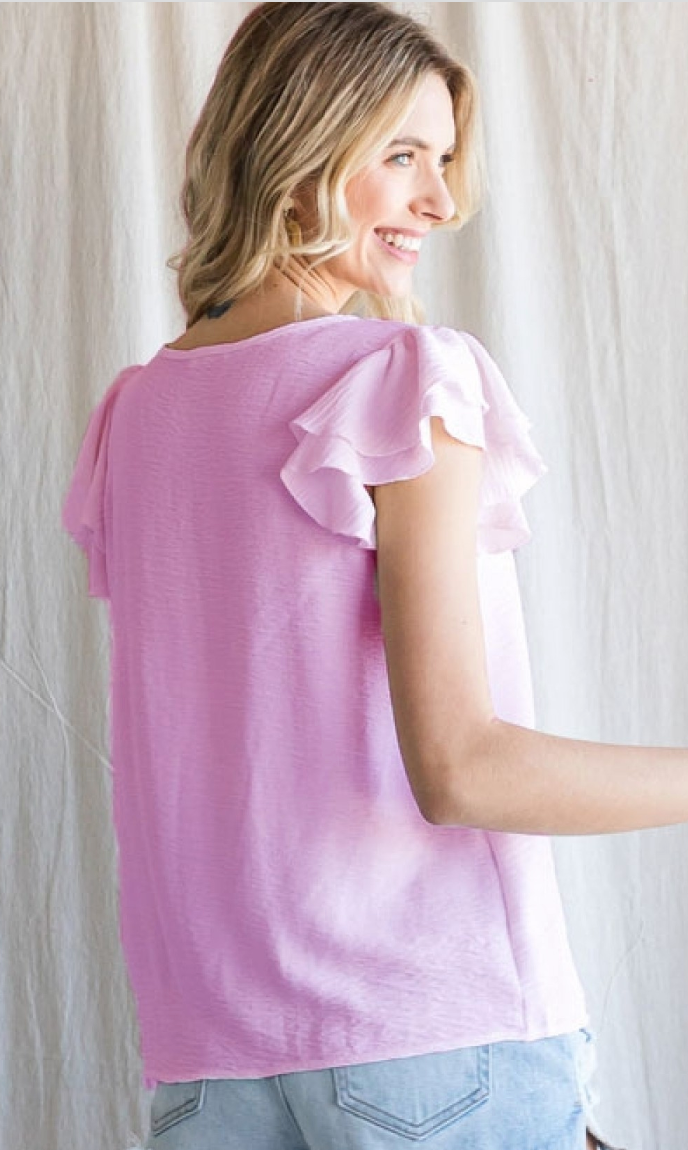 Jessie Ruffle Sleeve Top
