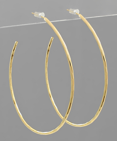 Cooper Hammered Hoop Earring