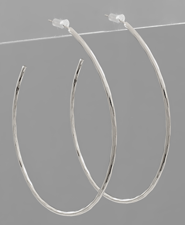 Cooper Hammered Hoop Earring