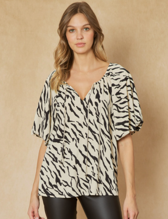 Spencer Zebra Print Top