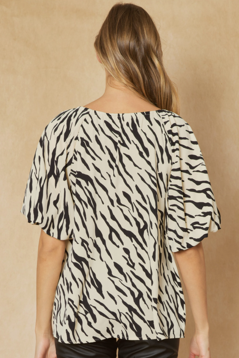 Spencer Zebra Print Top