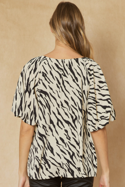 Spencer Zebra Print Top