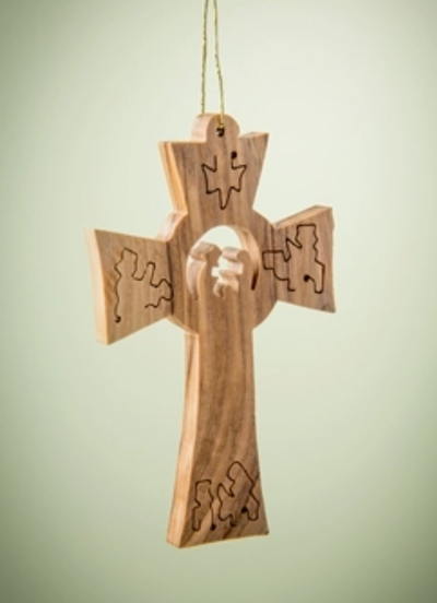 Cross Nativity Scene Ornament