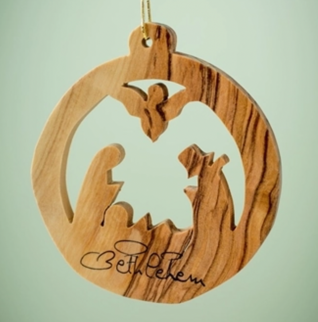 Round Nativity Ornament