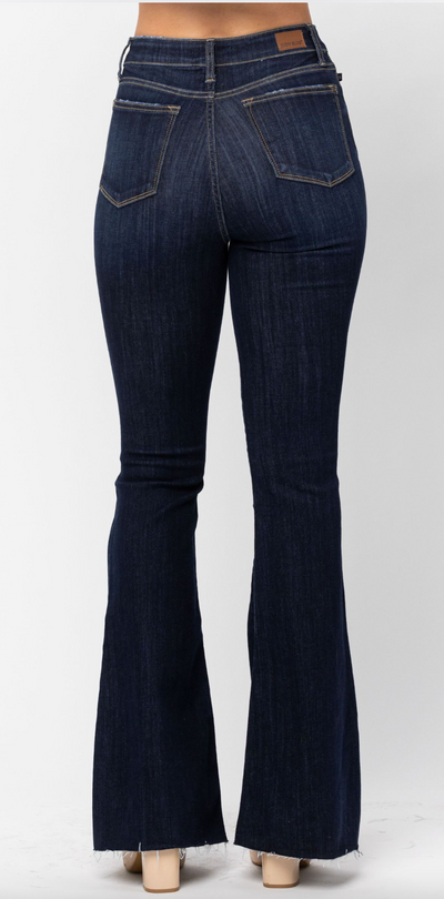 Liz Raw Hem Flare Jeans