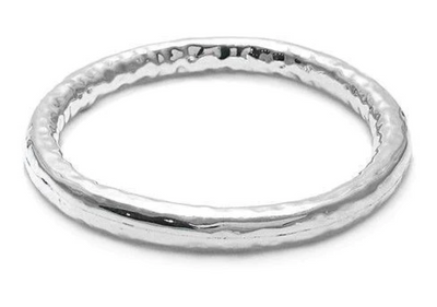 Hammered Thick Sterling Silver Bangle