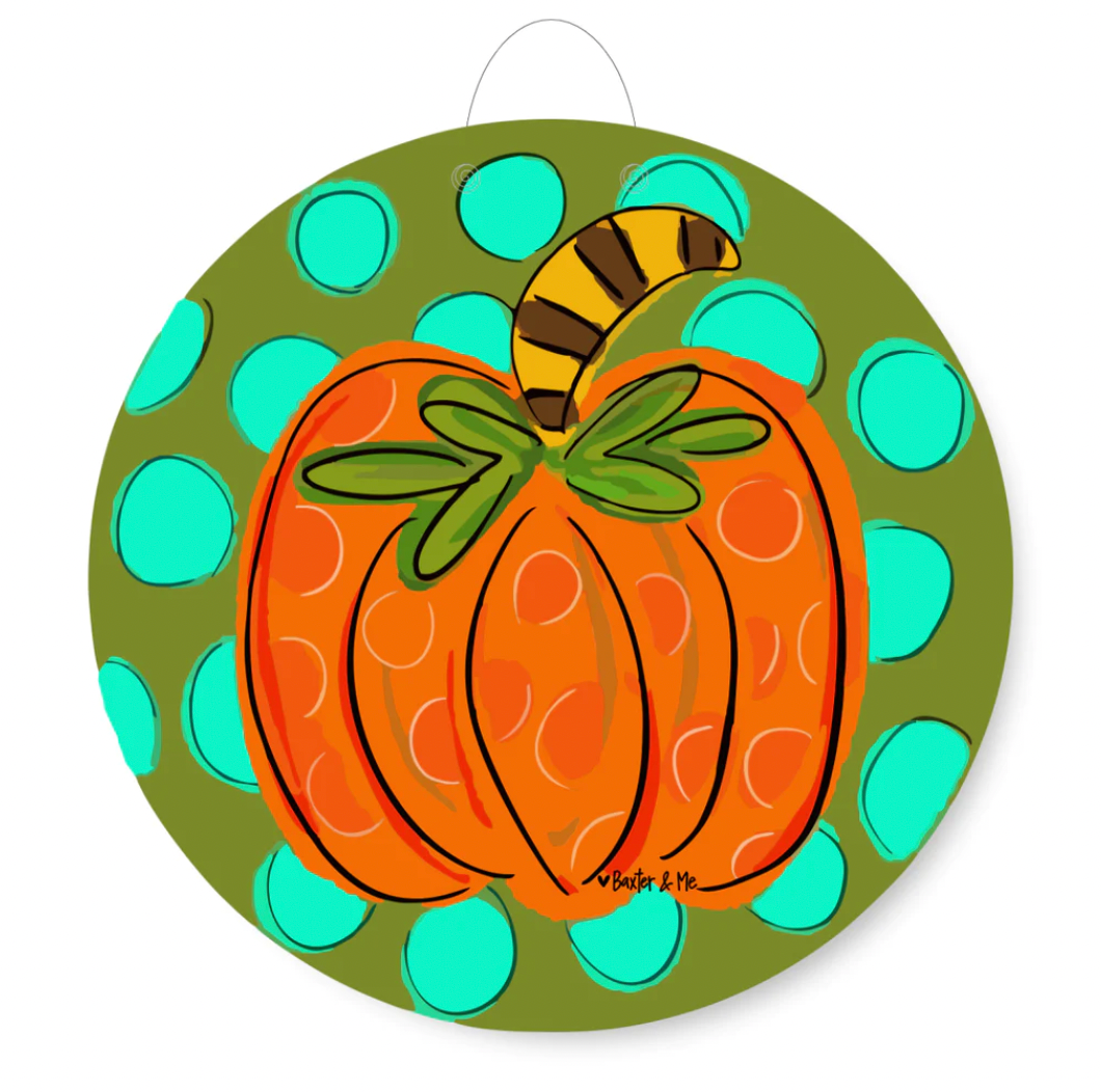 Speckled Pumpkin Door Hanger