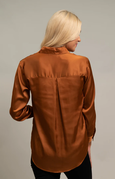 Cary Satin Long Sleeve Top