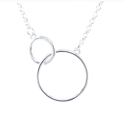 Double Circle Sterling Silver Necklace