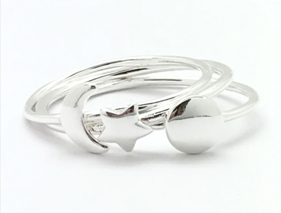 Over the Moon Sterling Silver Ring Set