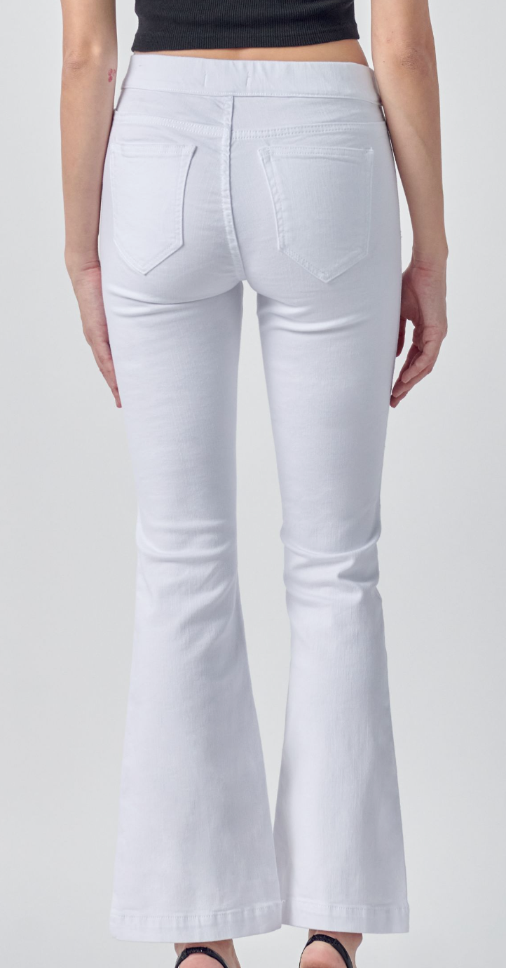 Trixie White Flared Pull On Jeans