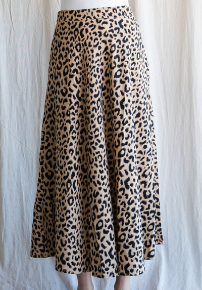 Farah Leopard Print Maxi Skirt