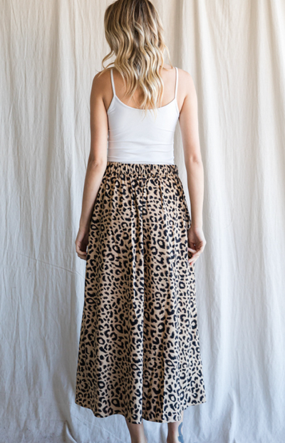 Farah Leopard Print Maxi Skirt