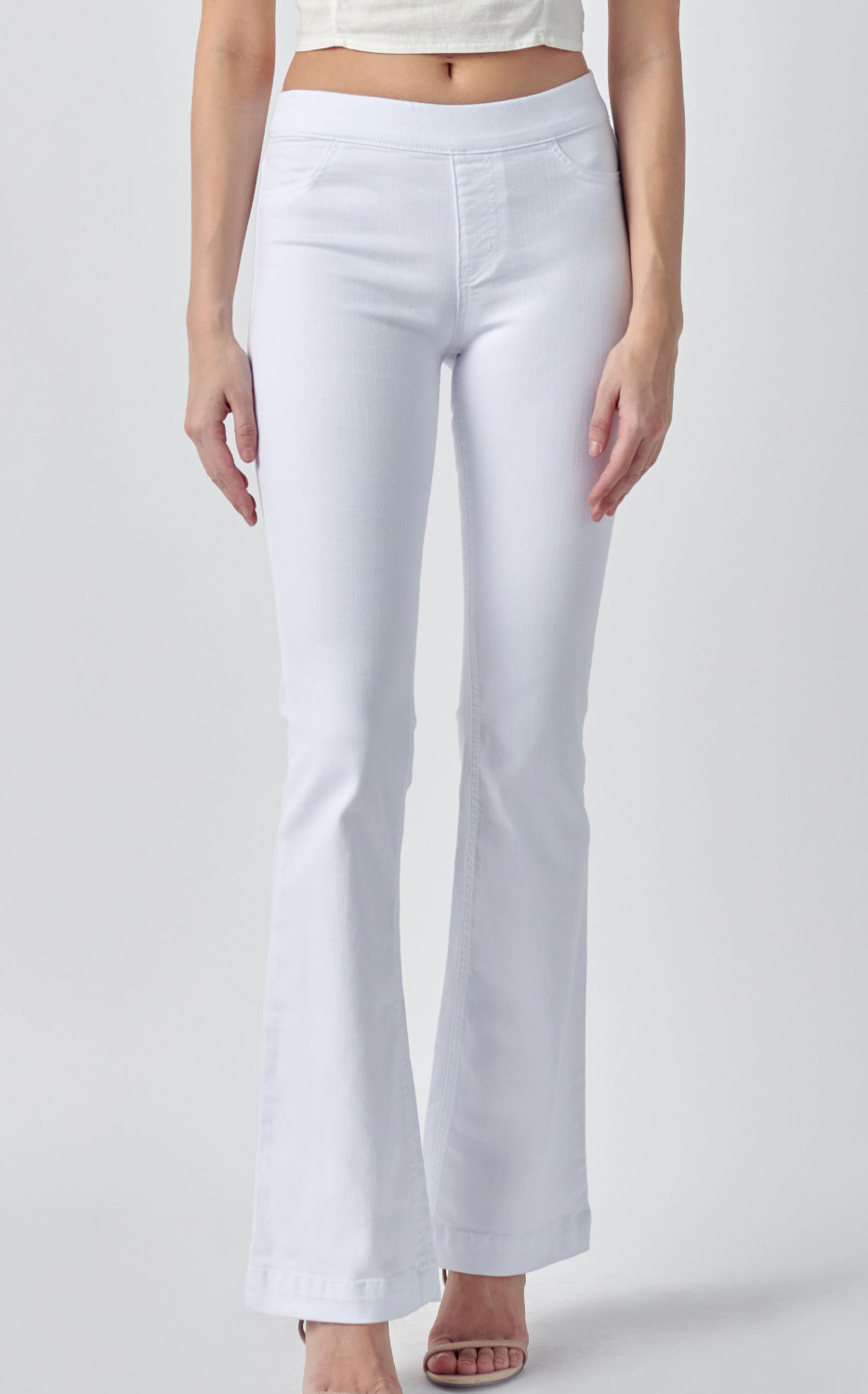 Trixie White Flared Pull On Jeans