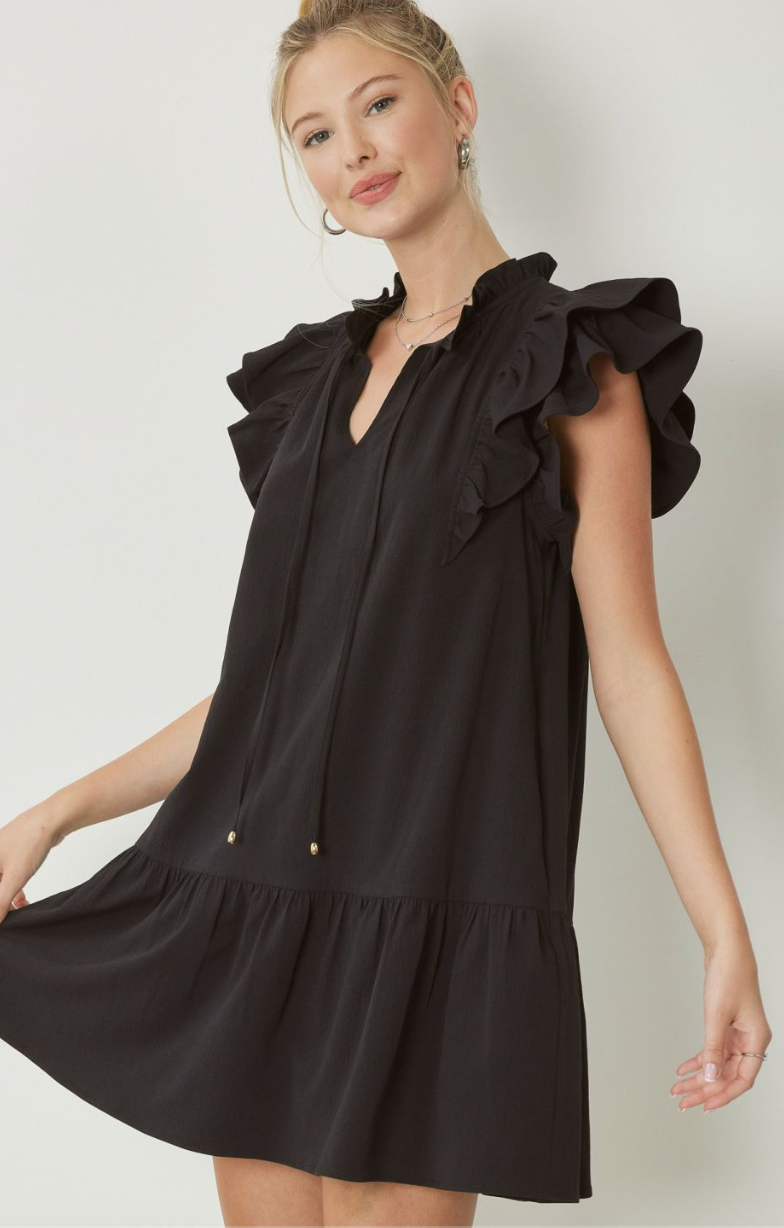 Dora Ruffle Sleeve Dress