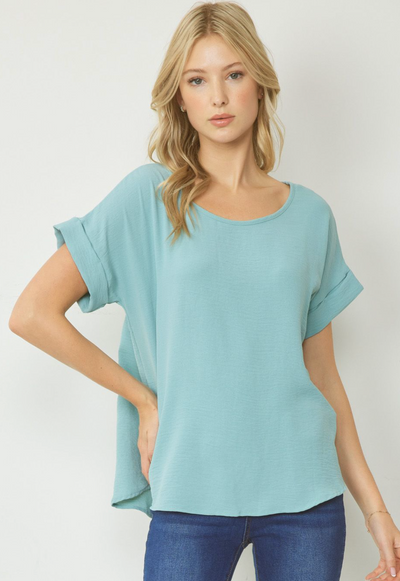 Betsy Solid Scoop Neck Top