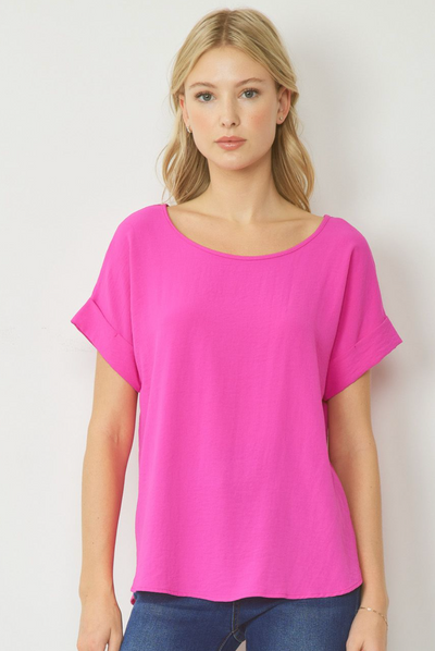 Betsy Solid Scoop Neck Top